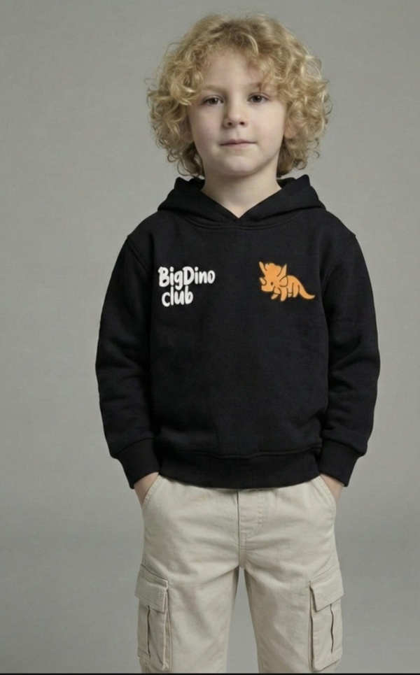 Big Dino Club Hoodie Black - Boy (Science Fair Back Print)