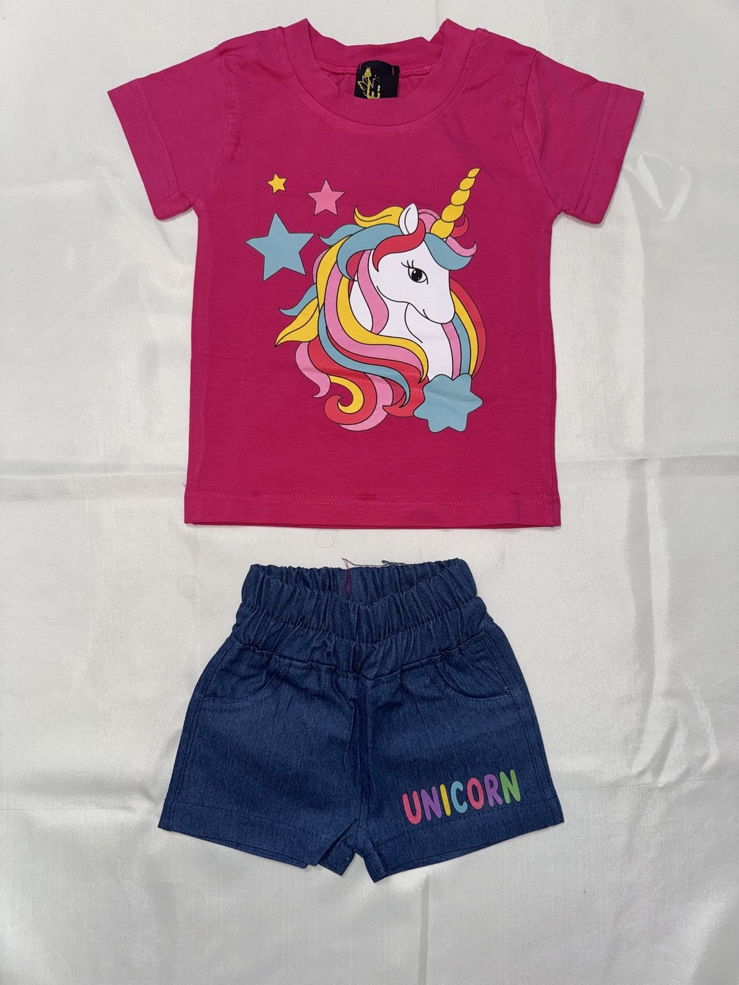 Unicorn Pink Shorts Set - Girl (Front Character Graphic)-06
