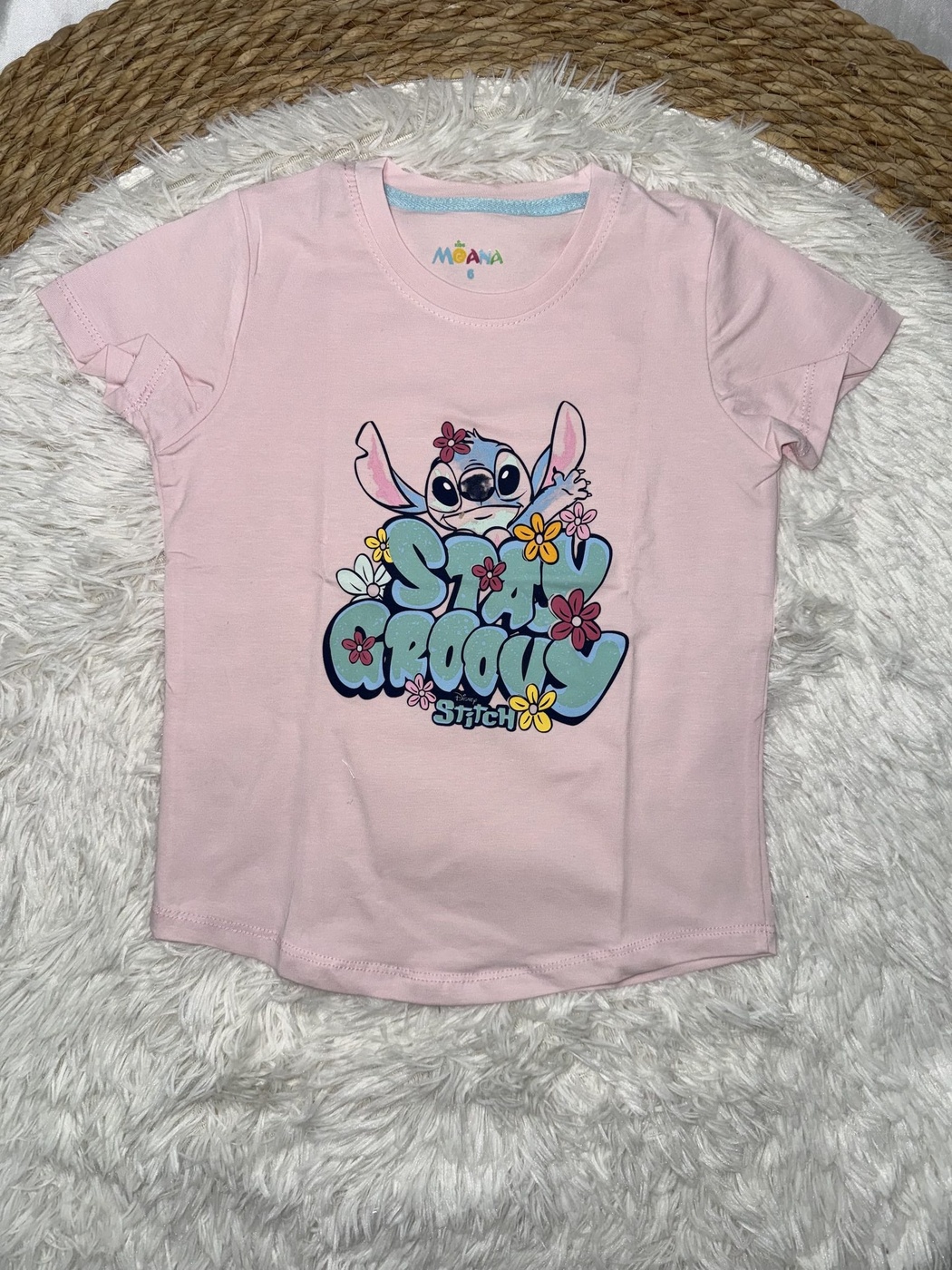 Stitch Pink Pants Set - Girl (Green Pants)-10