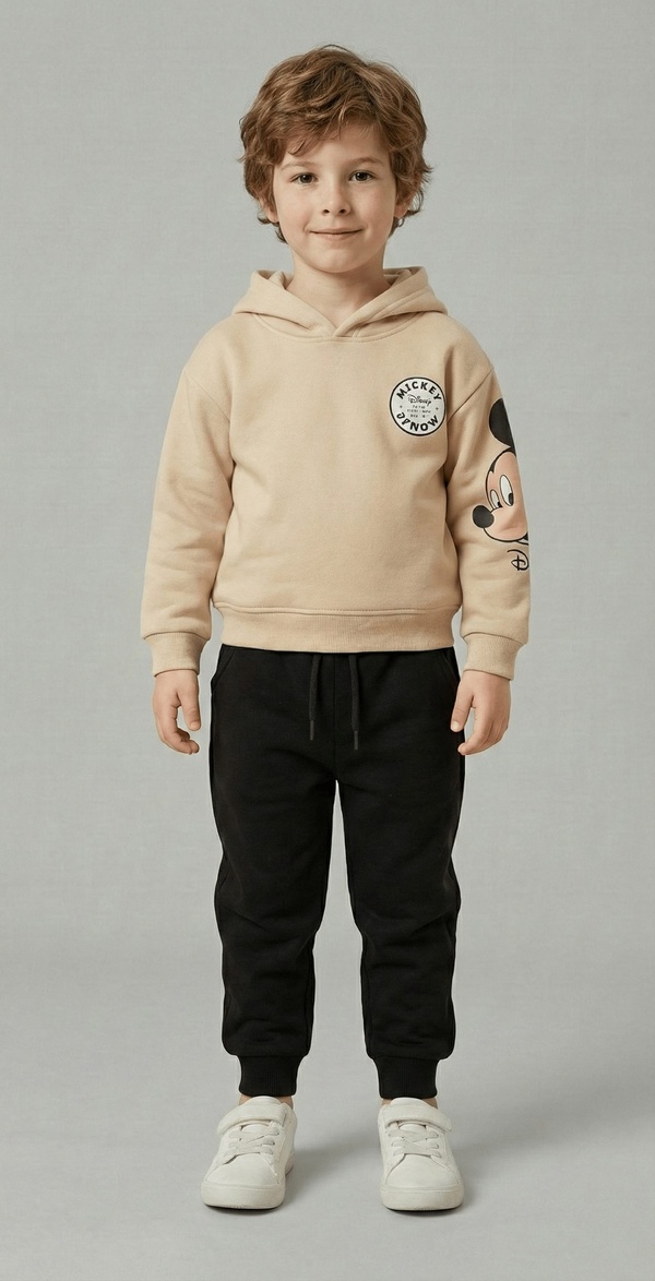 Mickey & Friends Beige Hoodie - Boy (Group Print)