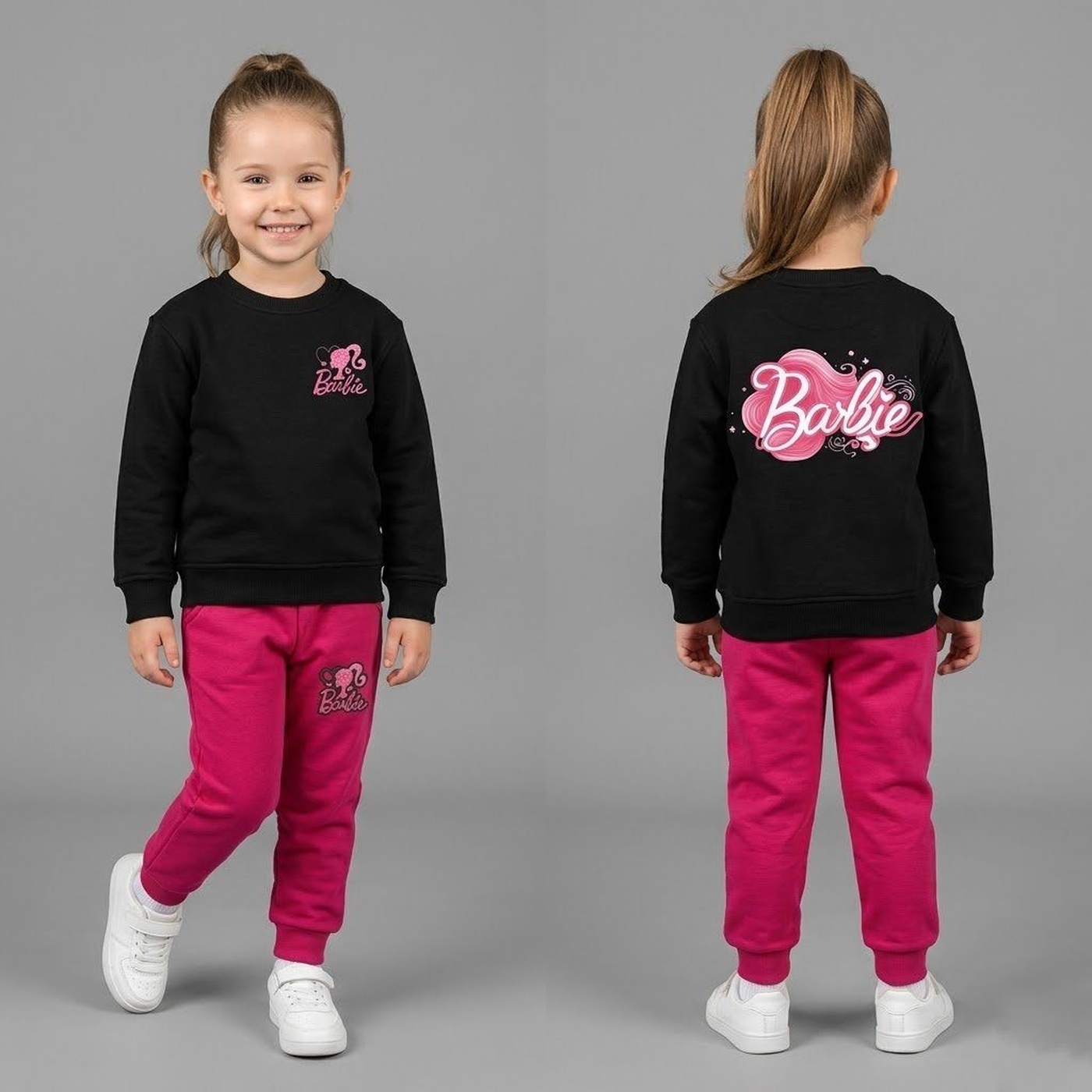 Barbie Black Set - Girl (Pink Joggers)