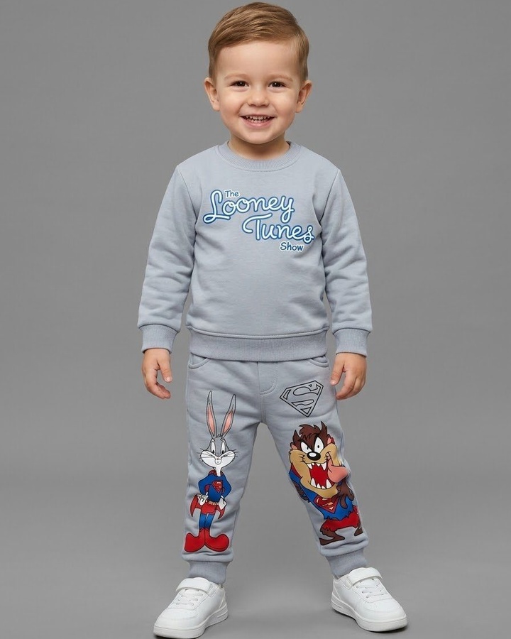 Looney Tunes Tracksuit Set Grey - Boy (Bugs & Taz Pants)