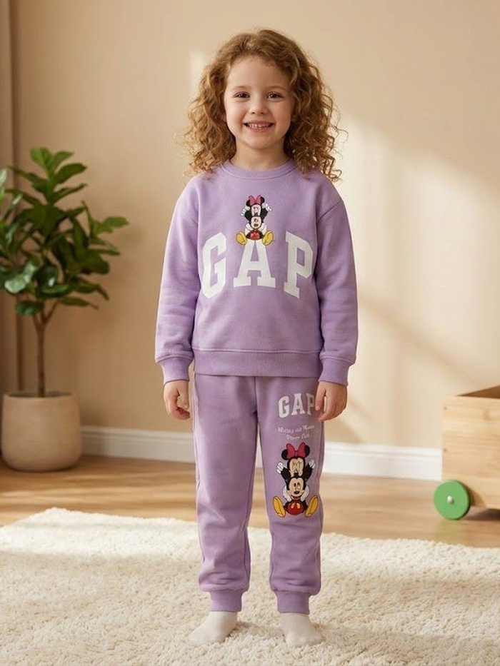 Mickey & Minnie Purple Set - Girl (Back Hug)