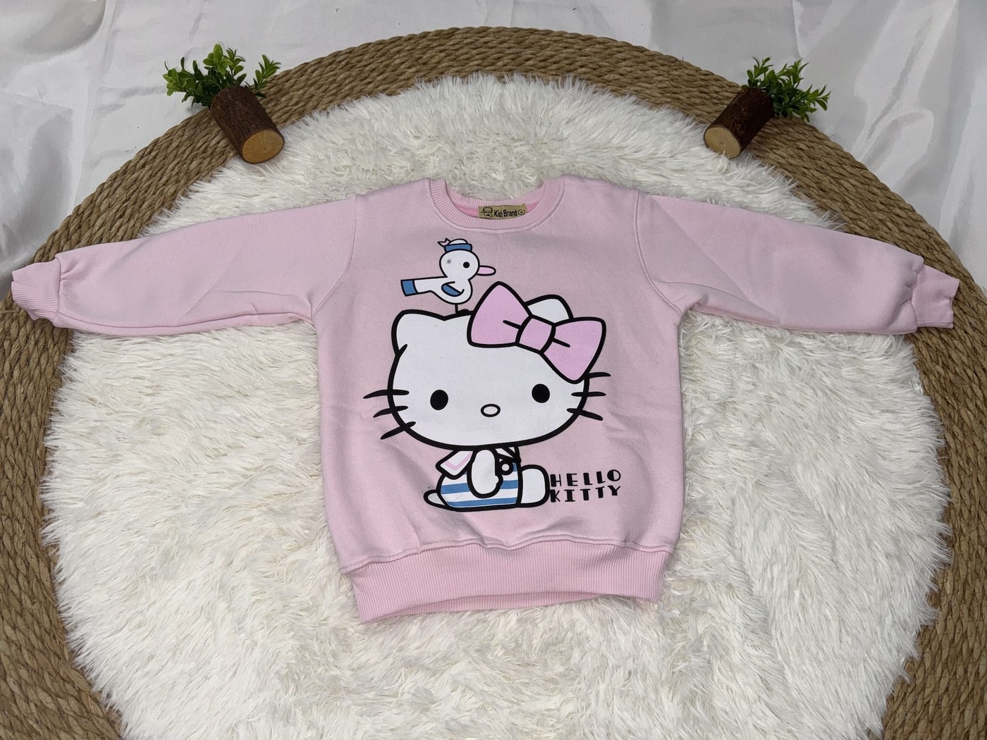 Hello Kitty Bird Sweatshirt Light Pink - Girl (Sitting with Seagull)