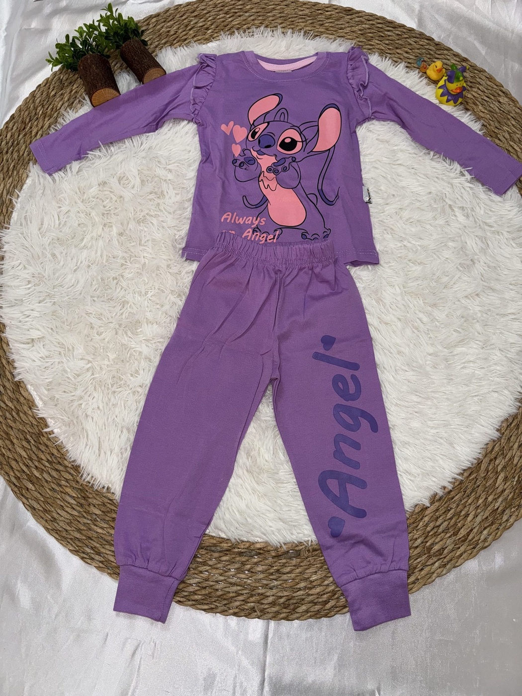 Angel Purple Set - Girl (Side Ruffles)