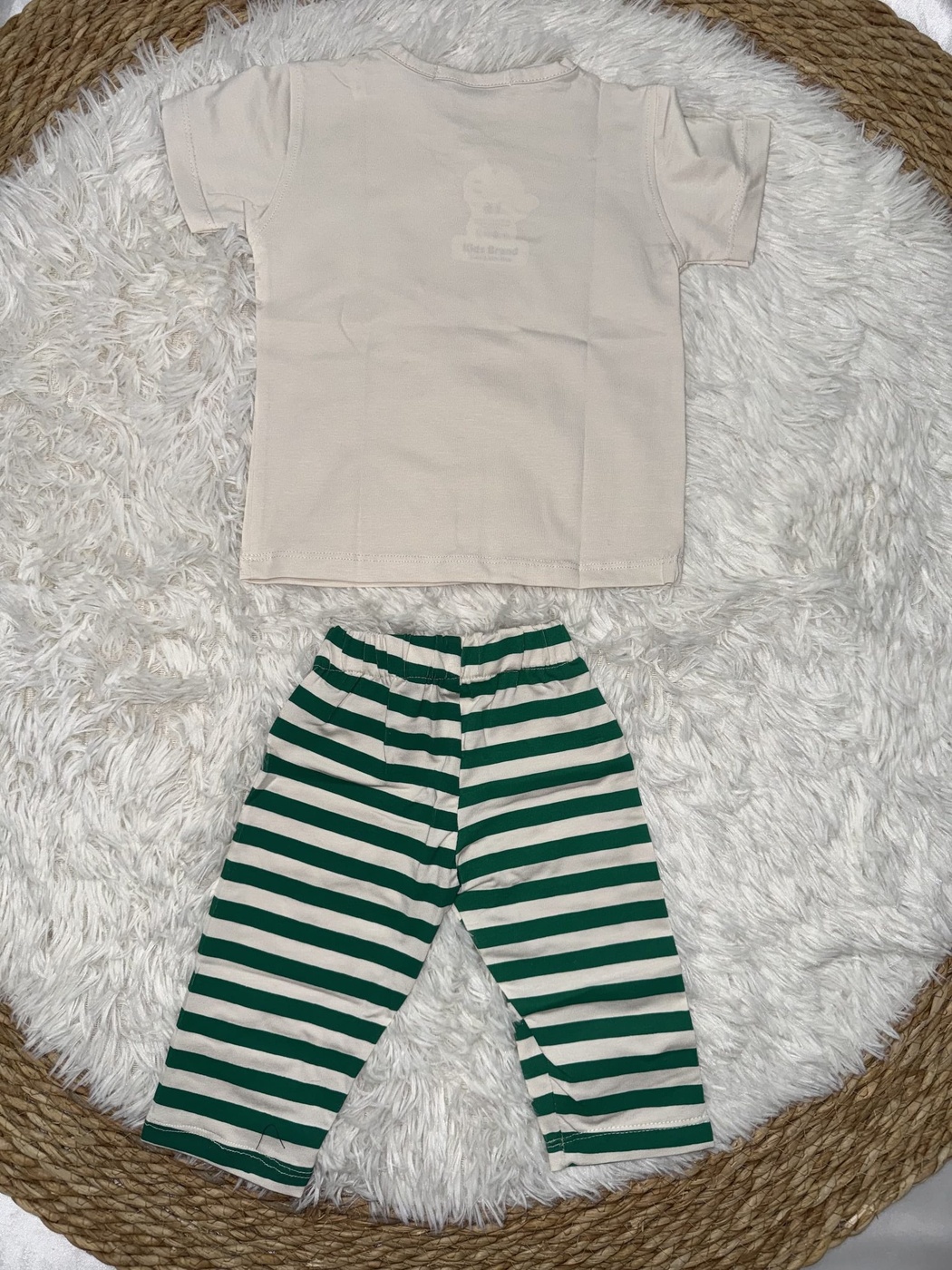 Minnie Mouse Beige Set - Girl (Striped Pants)-06