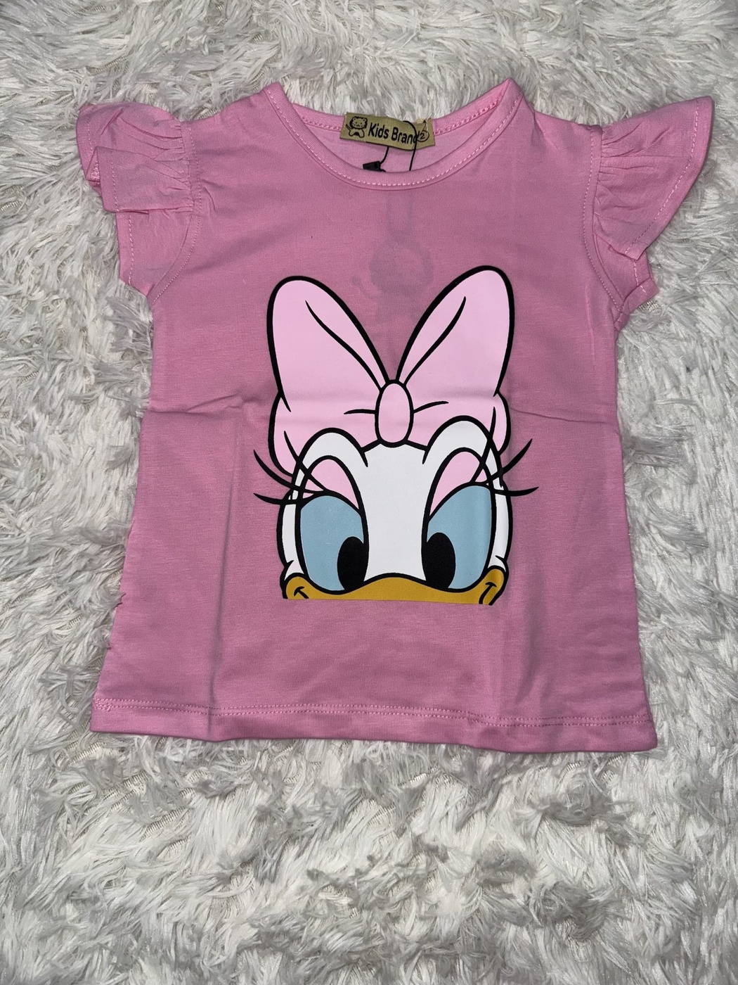 Daisy Duck Pink Ruffle Sleeve Tee - Girl (Face Graphic)-08