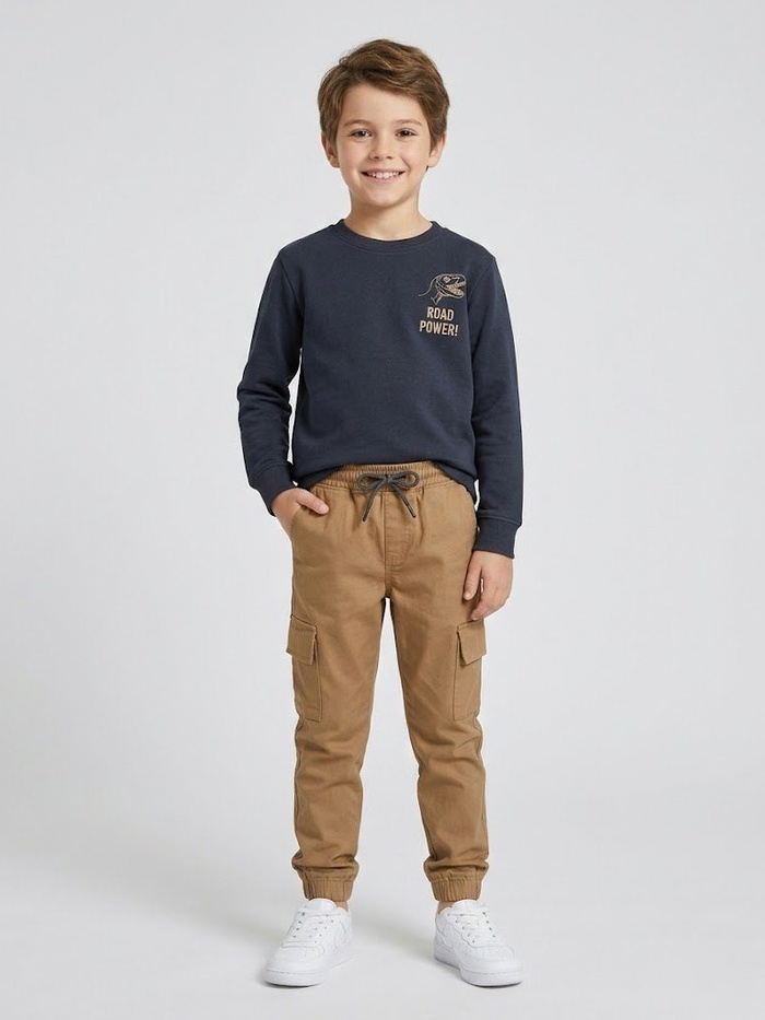 T-Rex Predator Set Dark Grey - Boy (Brown Cargo Pants)