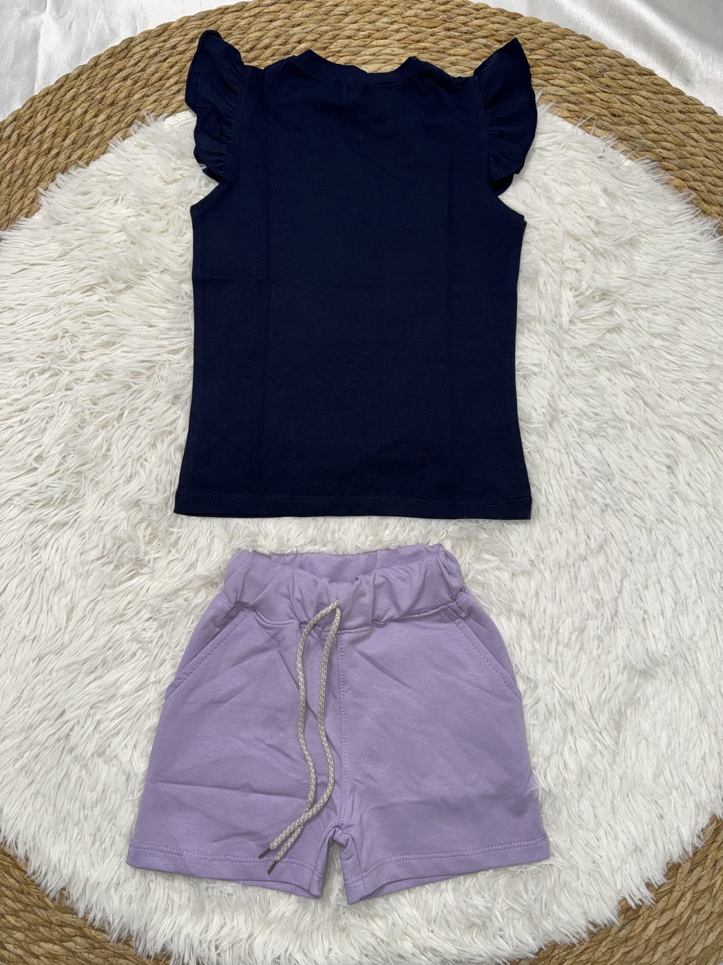 Focus Good Navy Shorts Set - Girl (Text Graphic)-06