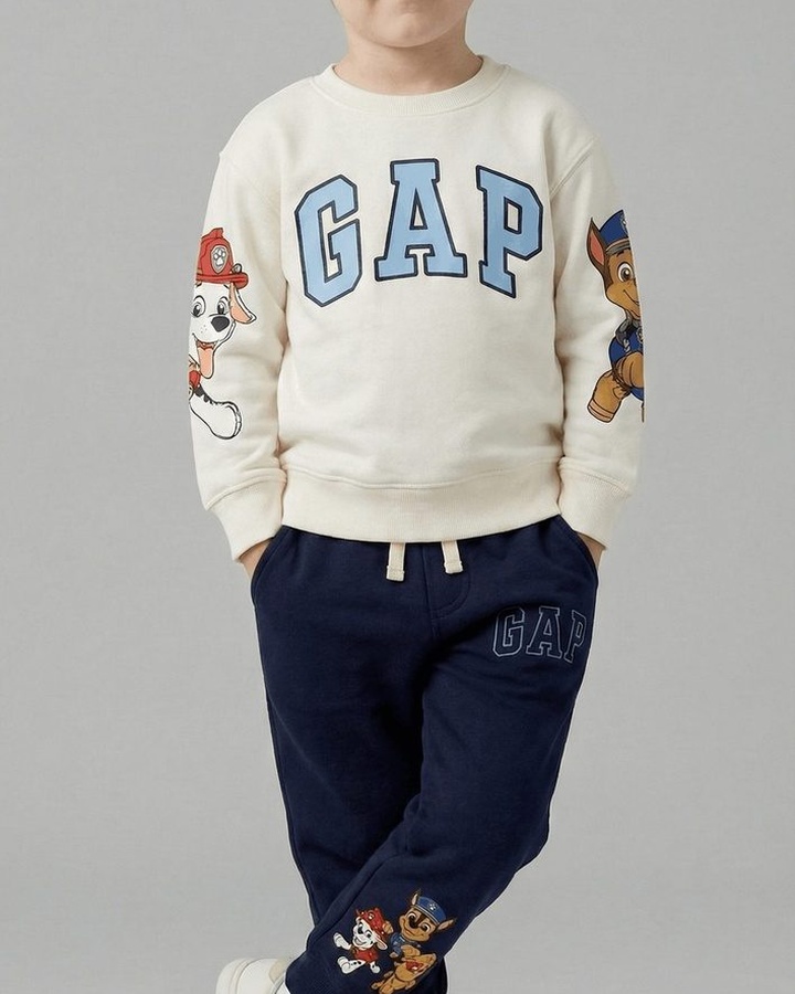 Paw Patrol Set White & Navy - For Boys (Chase & Marshall Side Print)