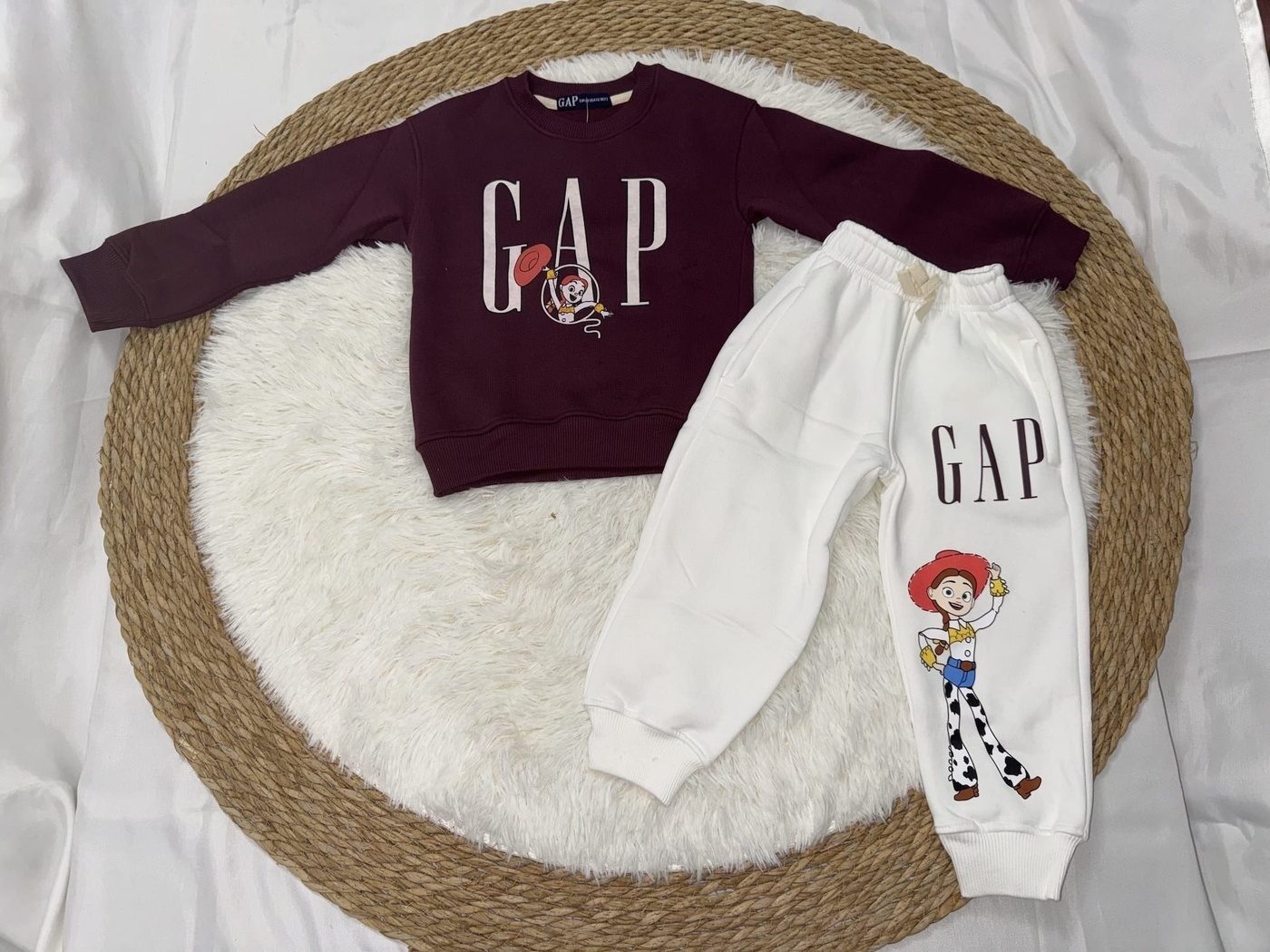 Jessie Toy Story Set Burgundy & White - For Girls (Jessie Back Print)