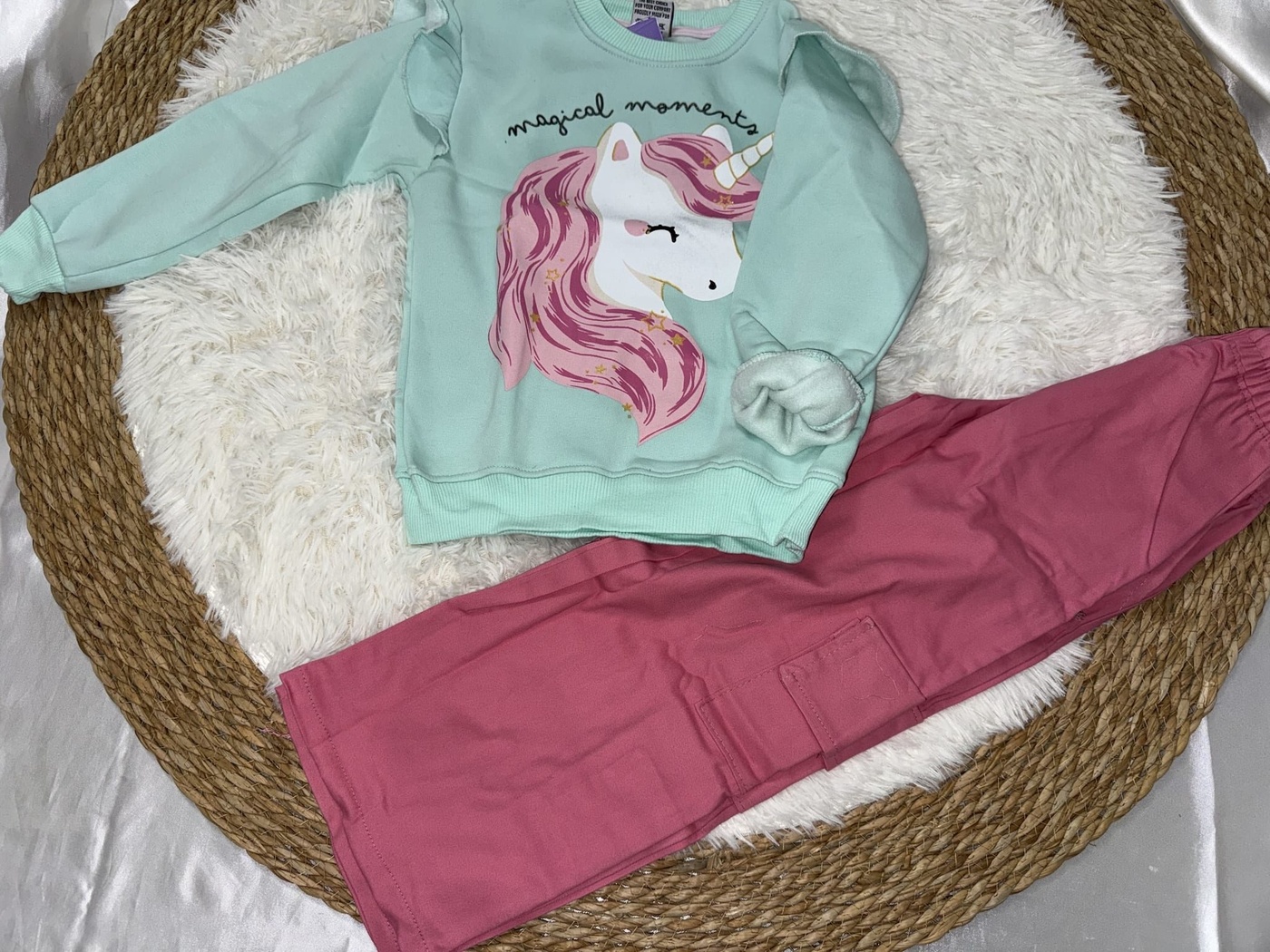 Magical Unicorn Set Mint - Girl (Pink Cargo Pants)