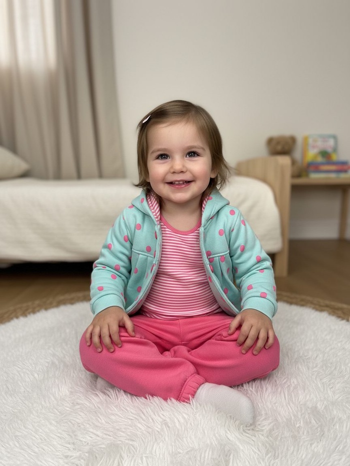 Mint Polka Dot 3-Piece Set - Baby Girl (Pink Striped Onesie)