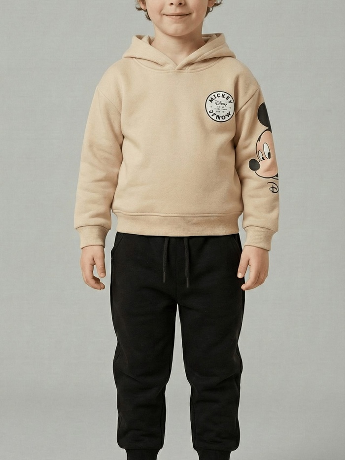 Mickey & Friends Beige Hoodie - Boy (Group Print)