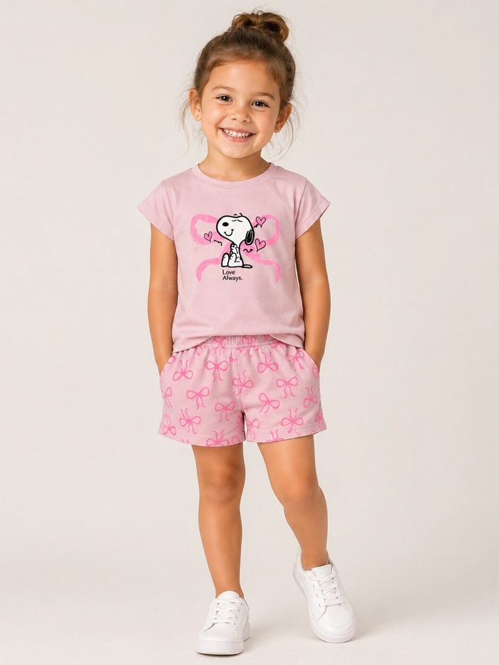Love Pink Shorts Set - Girl (Bow Shorts)
