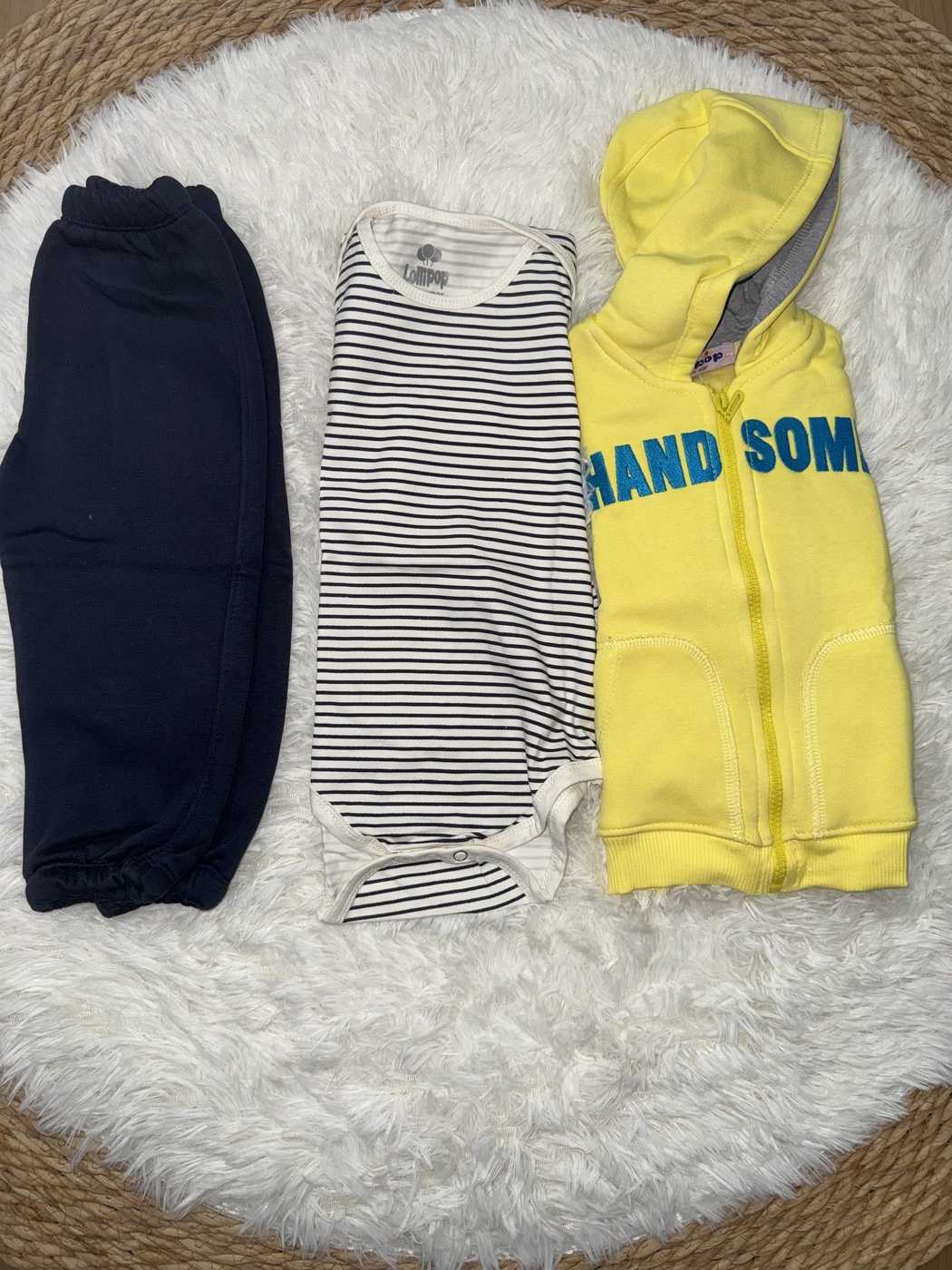 Handsome Yellow 3-Piece Set - Baby Boy (Striped Body)