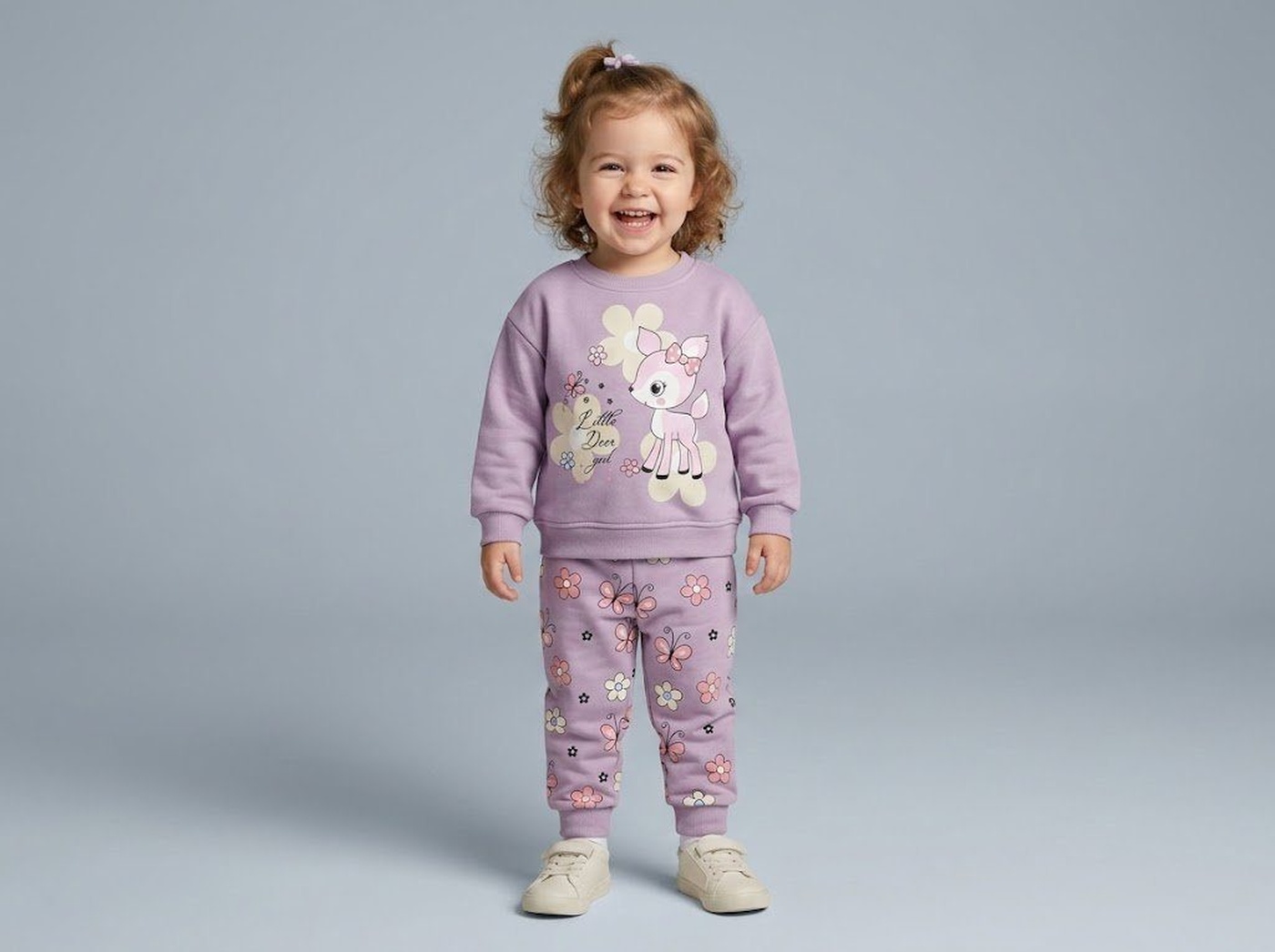 Little Deer Purple Set - Girl (Butterfly Pants)
