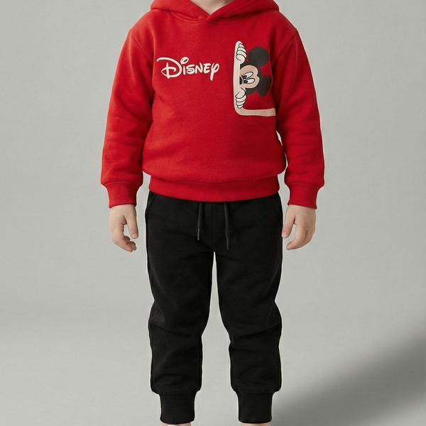 Mickey Mouse Red Hoodie - Boy (Peeking Mickey)