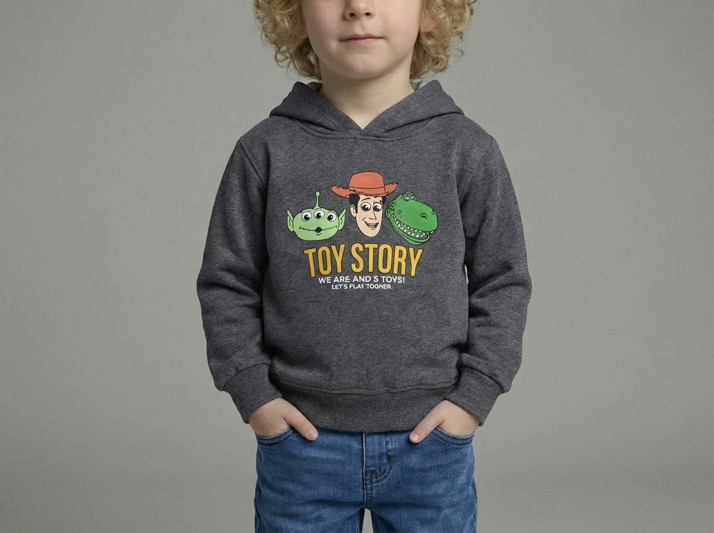 Toy Story Hoodie Dark Grey - Boy (Boxed Characters Back)