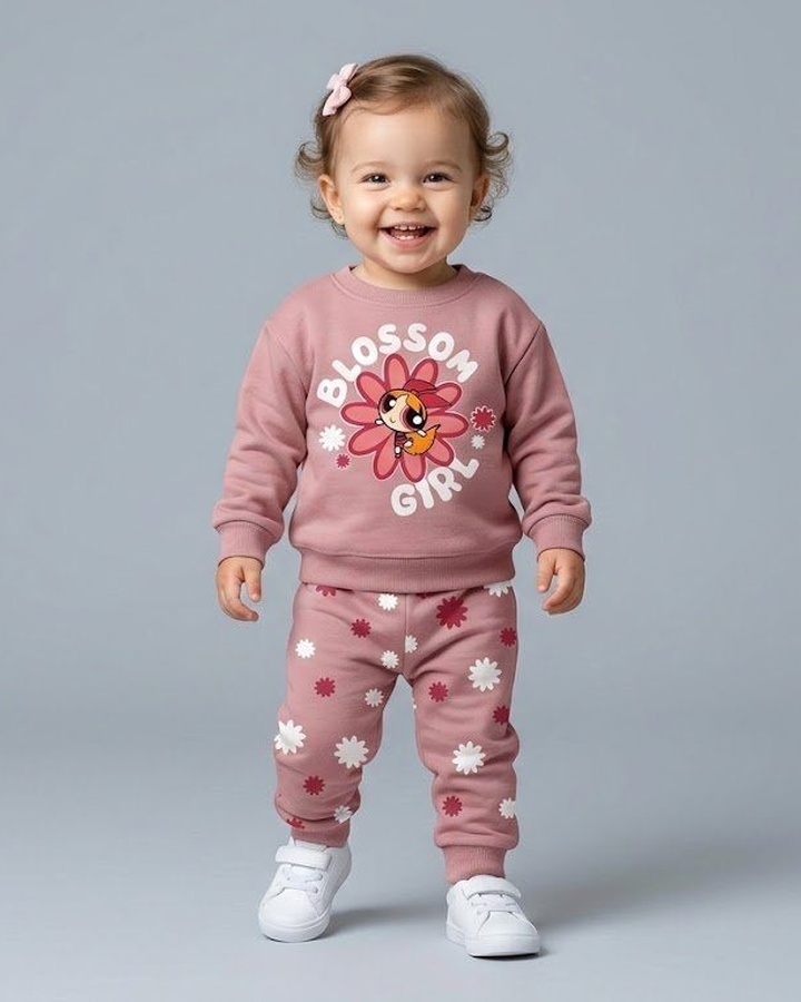 Powerpuff Blossom Pink Set - Girl (Flower Pants)