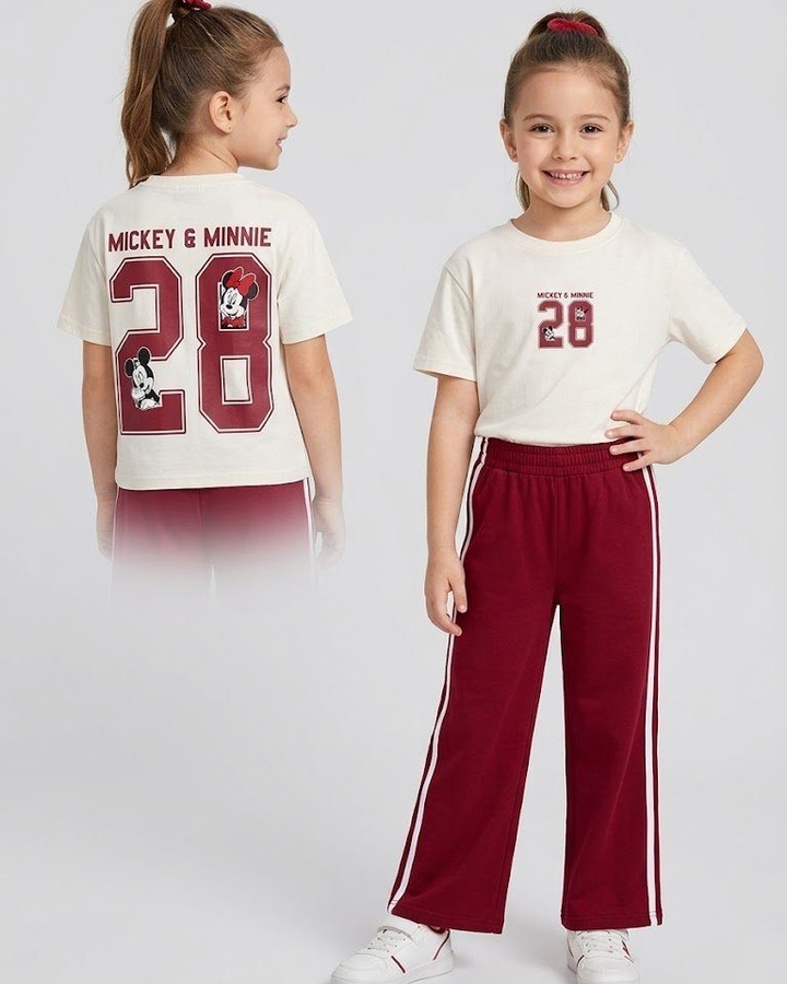 Mickey Mouse White and Red Set - Girl (Back Graphic)