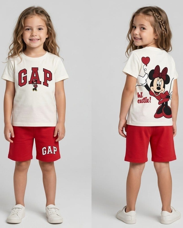 Minnie Mouse White Set - Girl (Back Graphic)