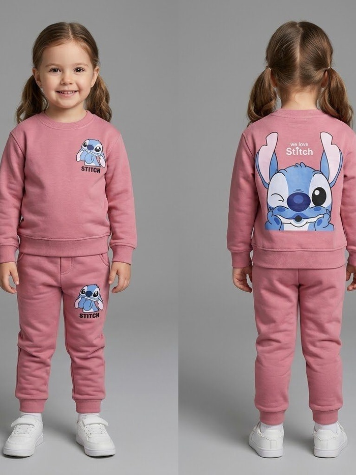 Stitch Pink Set - Girl (Back Print)