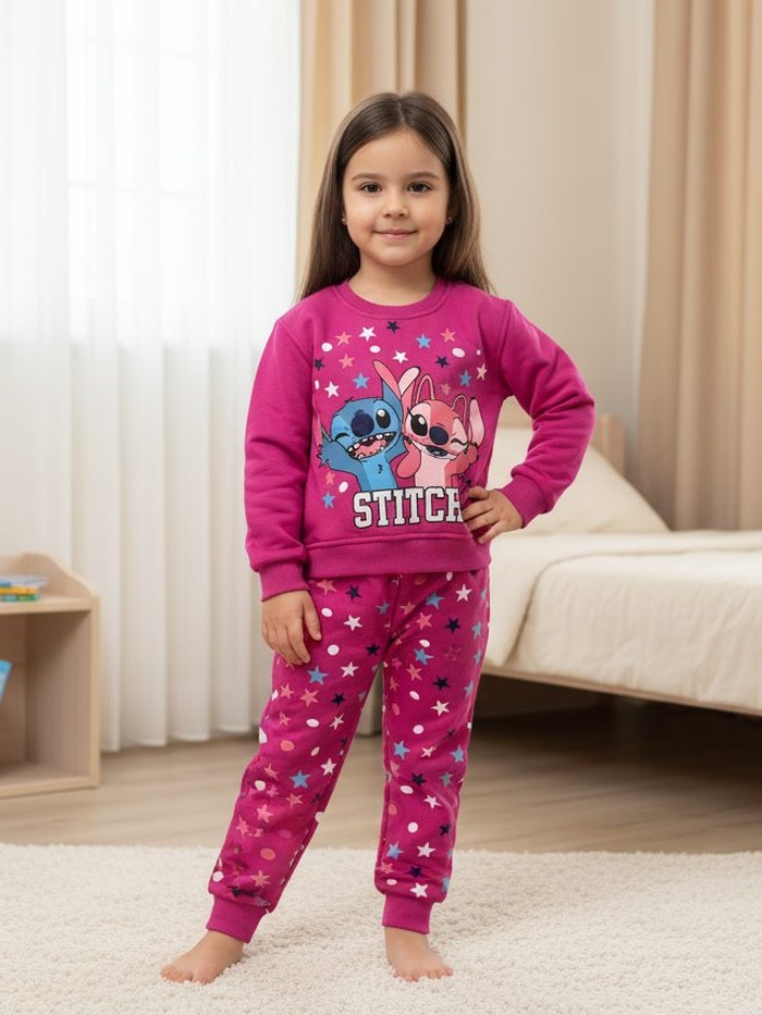 Stitch & Angel Pink Set - Girl (Star Pants)