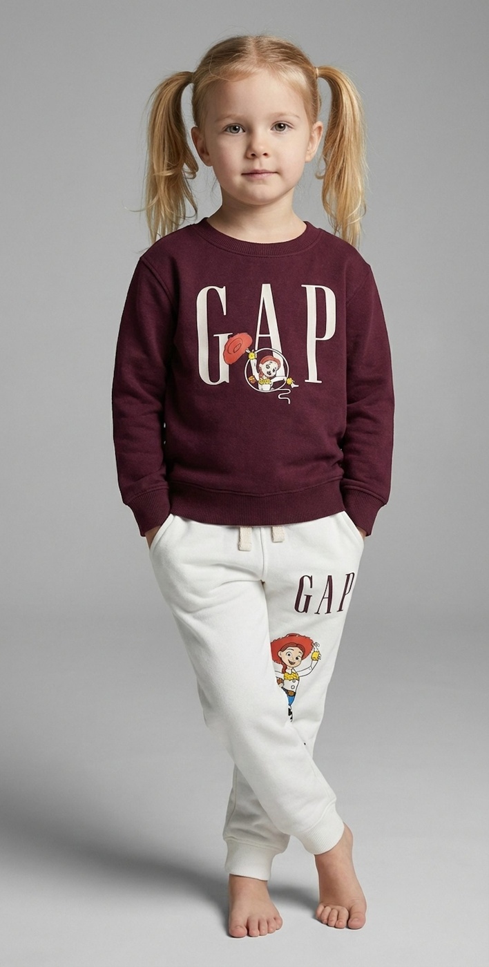 Jessie Toy Story Set Burgundy & White - Girl (Jessie Back Print)