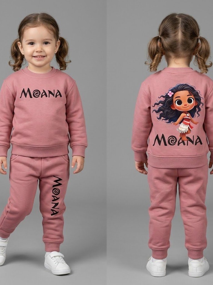 Moana Dusty Pink Set - Girl (Logo Pants)