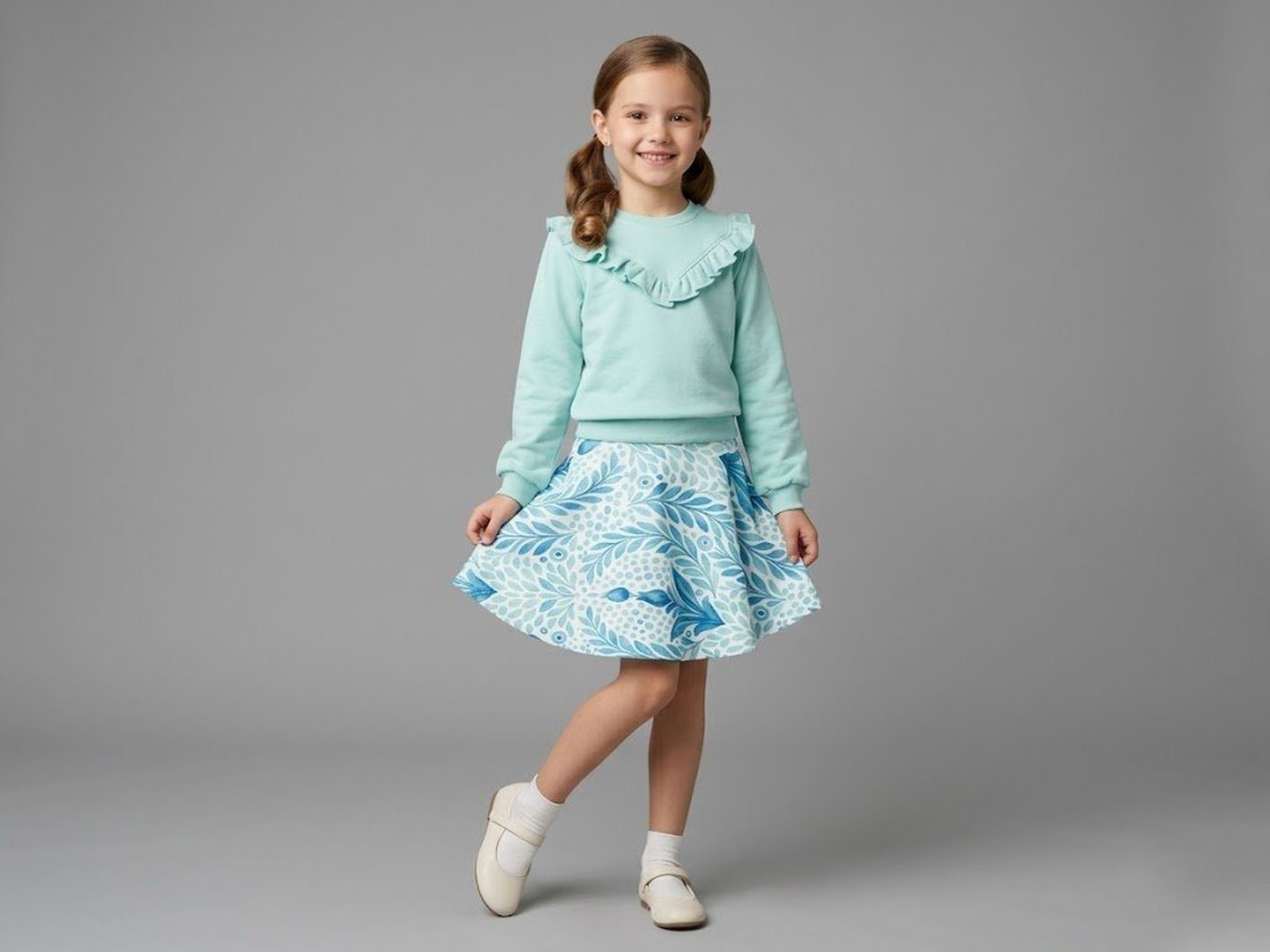 Mint Set - Girl (Leaf Skirt)