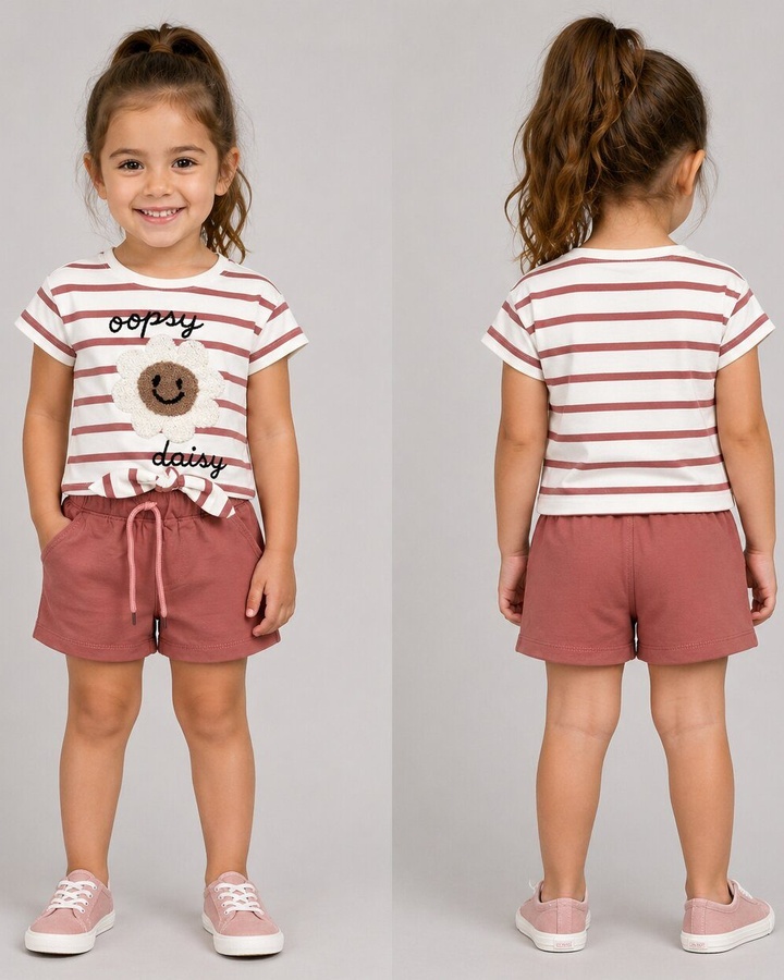 Oopsy Daisy Rose Shorts Set - Girl (Daisy Graphic)