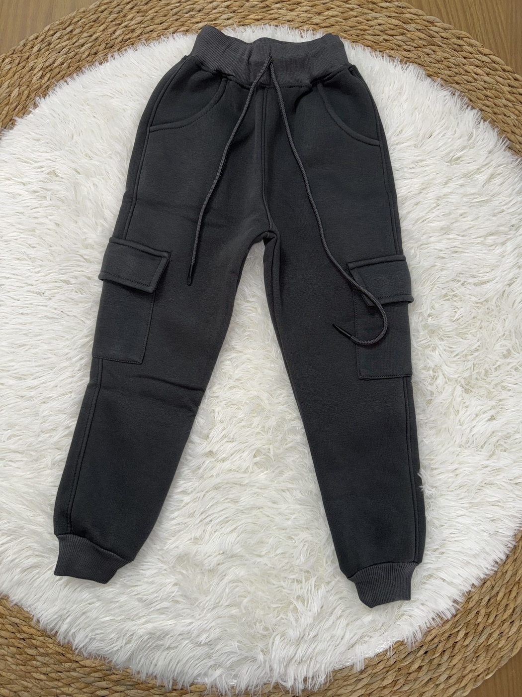 Typography Green Hoodie - Boy (Dark Grey Pants)