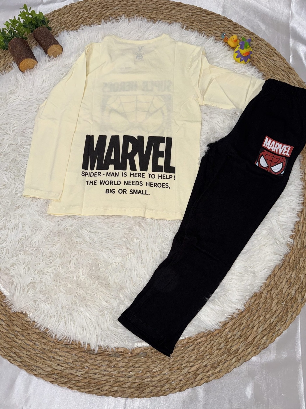 Spider-Man Beige Set - Boy (Marvel Pants)