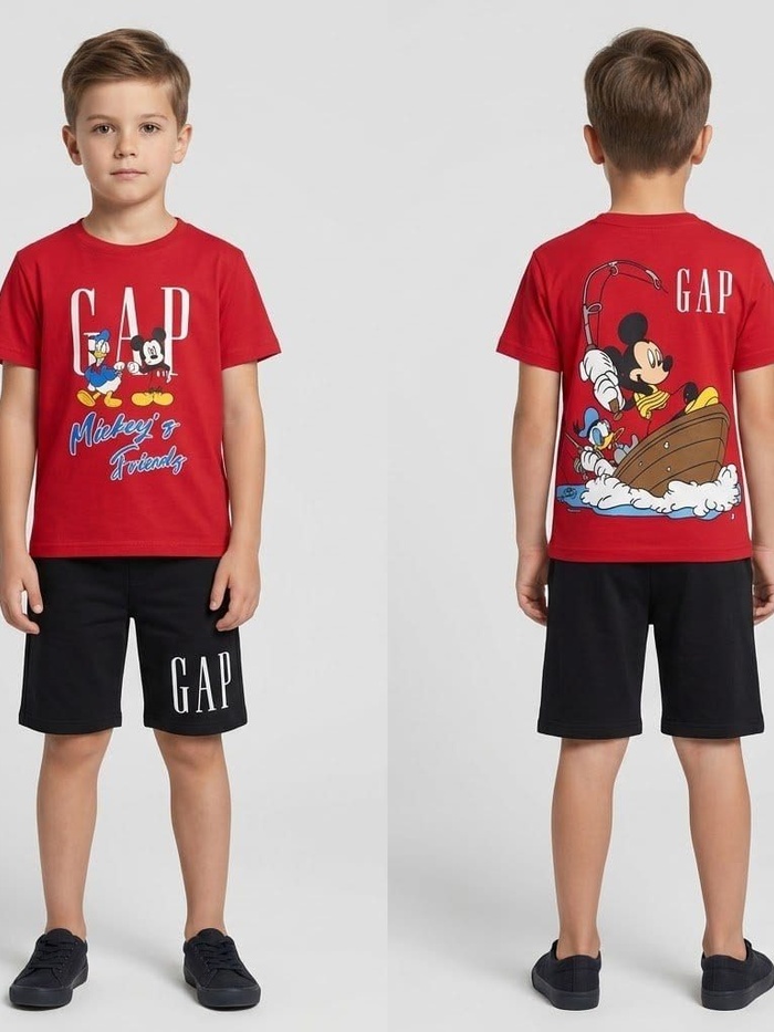 Mickey Mouse Red Set - Boy (Back Graphic)
