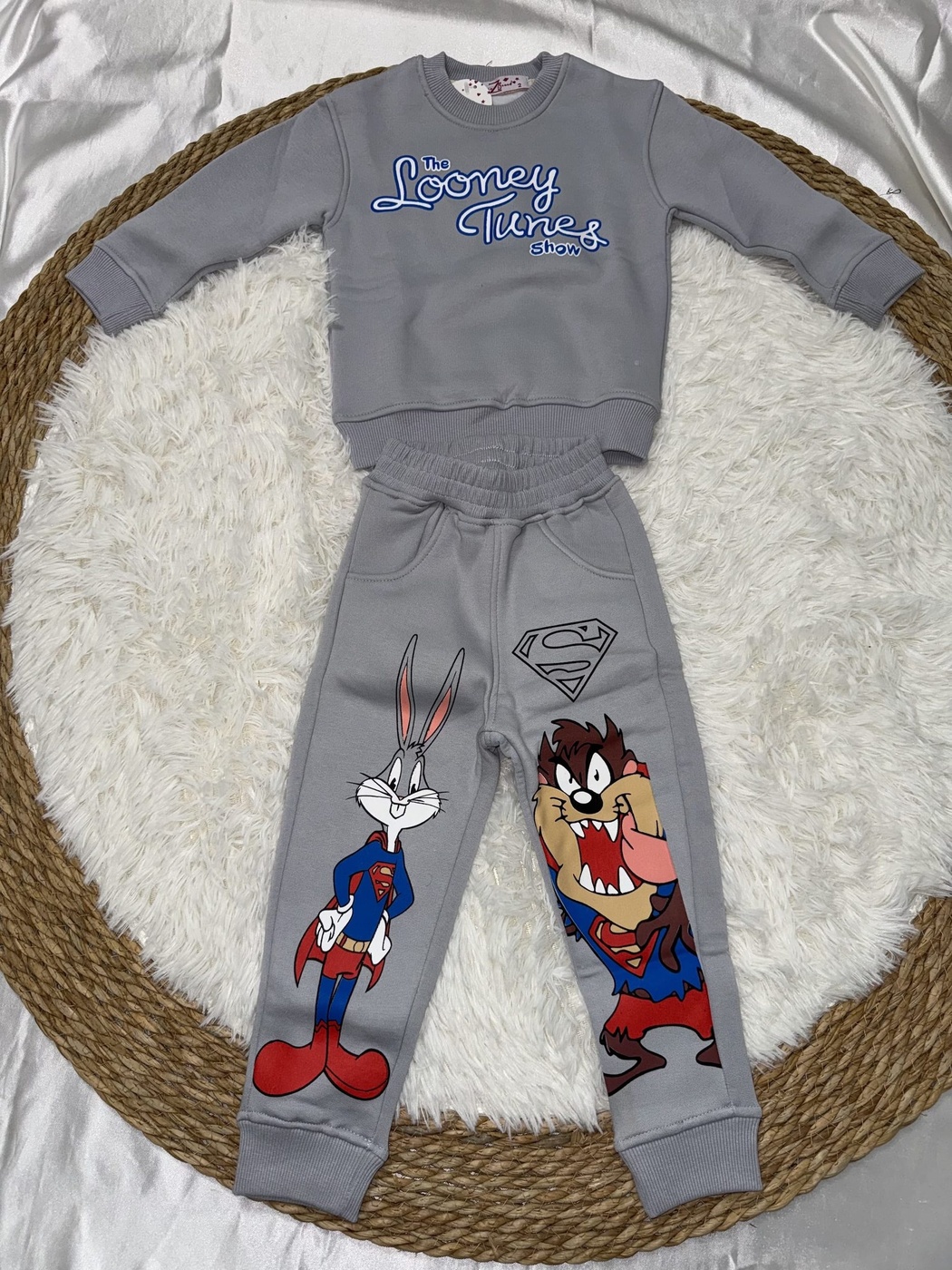 Looney Tunes Tracksuit Set Grey - Boy (Bugs & Taz Pants)