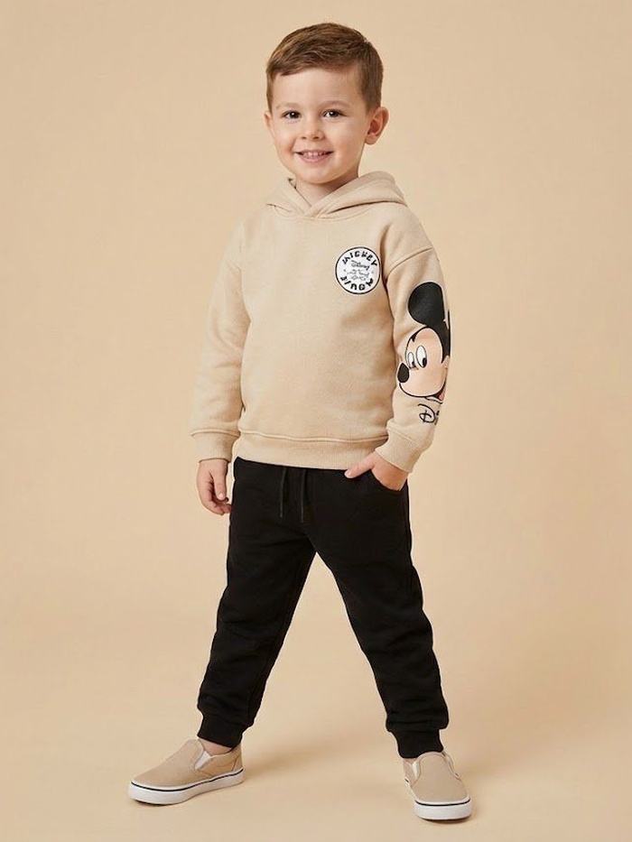 Mickey & Friends Beige Hoodie - Boy (Group Print)