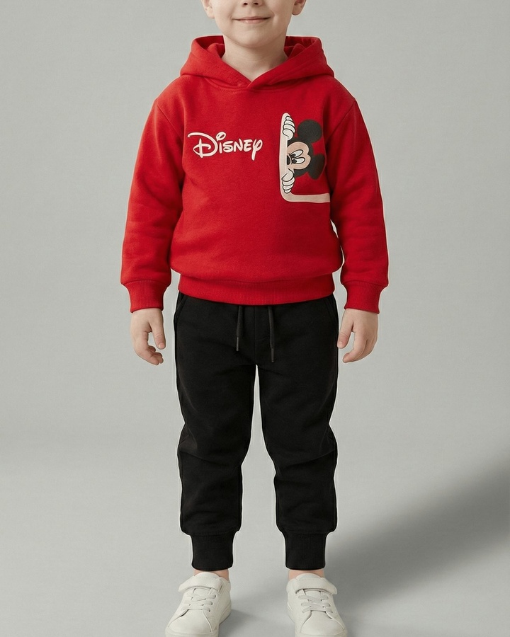 Mickey Mouse Red Hoodie - Boy (Peeking Mickey)