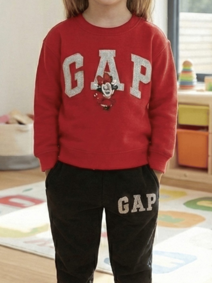 Minnie Mouse Set Red & Black - Girl (Sequin Bow Back)