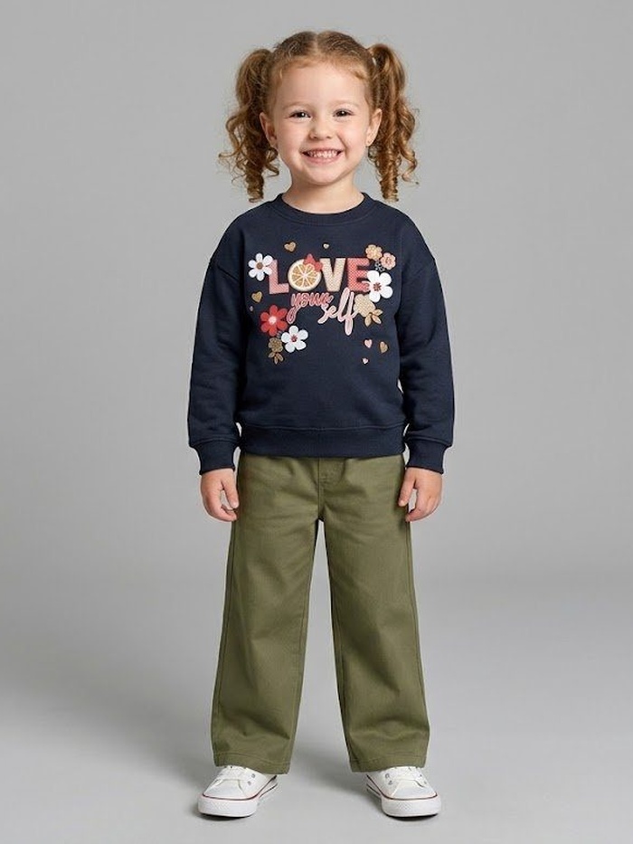 Love Yourself Set Black - Girl (Olive Green Pants)