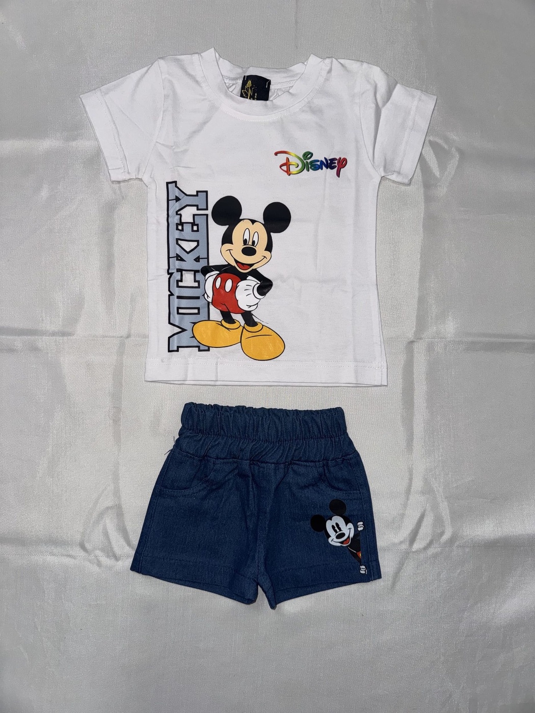 Mickey Mouse White Shorts Set - Boy (Front Character Graphic)-06