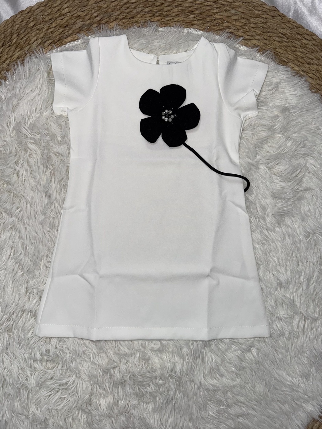 White Flower Dress - Girl (Black Flower)-08