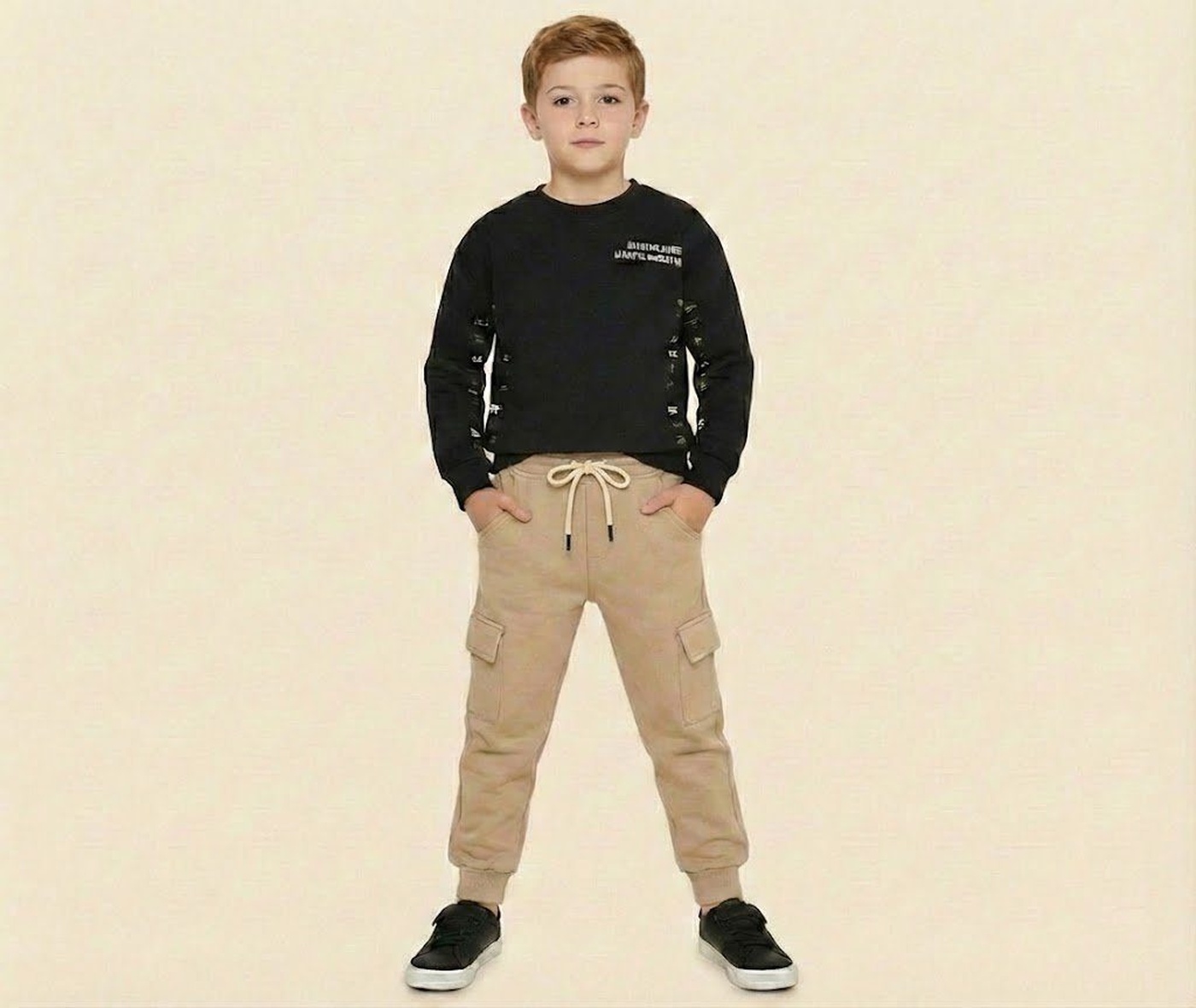 NYC Black Set - Boy (Beige Pants)